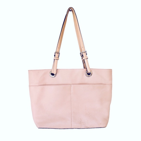 MICHAEL KORS Top Zip Pocketed Bedford Leather Shoulder Tote Bag in Soft Pink - Picture 5 of 15